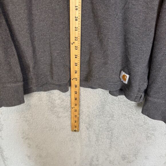Carhartt Shirt Mens L Gray Henley Thermal Long Sleeve Workwear Button - Picture 6 of 8